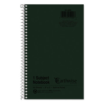 Oxford™ Earthwise By Oxford Recycled One-subject Notebook, Narrow Rule, Green Cover, 8 X 5, 80 Sheets freeshipping - TVN Wholesale